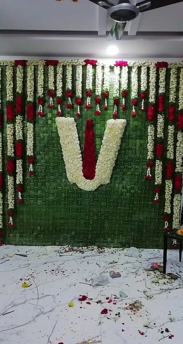 Haldi function backdrop with marigolds by LK Events (4)