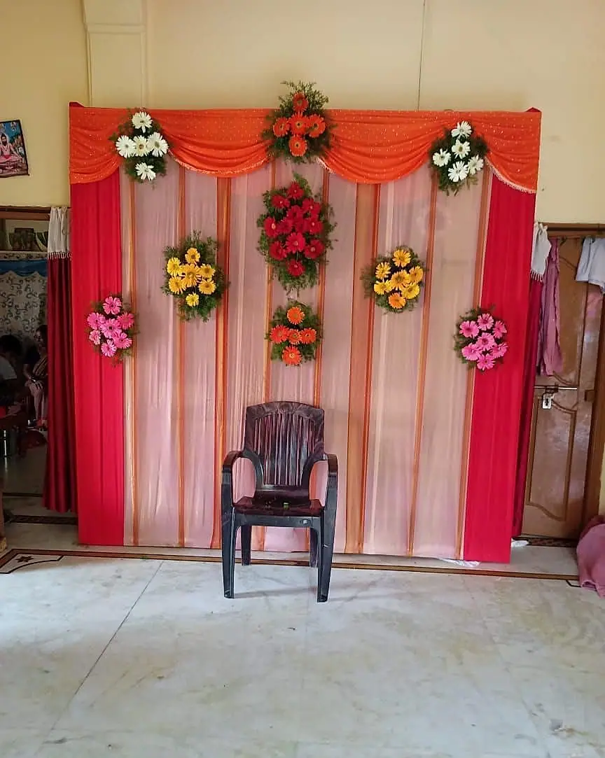Haldi function backdrop with marigolds by LK Events (9)