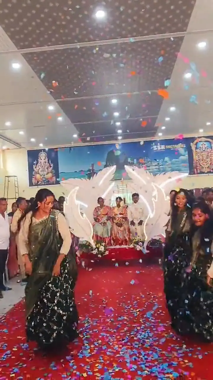 Kolatam dance finale with confetti